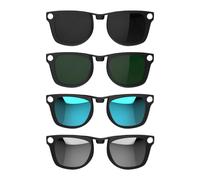HiBloks - Set di 4 clip polarizzate per Ray-Ban Meta Wayfarer e Gen 2 (RW4006/RW4012 Standard 50-22), montatura nera opaca, scolorimento, set per occhiali intelligenti Rayban Meta Gen 2 (nero, verde