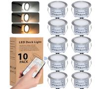 HIBOITEC 10pcs Faretto LED da Incasso con Telecomando, Faretto da Pavimento da Incasso IP67 Impermeabile, 0.8W Lampada da incorporato a Terra per Esterni, Giardino, Terrazza, Cortile, Passerella