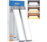 HIBOITEC 2 Pezzi Luce Armadio LED con Sensore di Movimento,Batteria da 1500mAh 20.5cm Dimmerabile Luci per Armadio,Luci Led Senza Filo da Esposizione Magnetiche Cucina Scale Corridoio Garage