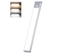HIBOITEC 2500mAh Luci per Armadio-3 Colore ＆ Dimmerabile Luce Armadio Led con Sensore, 65LED Super Luminoso, USB-C Lampada Ricaricabile, 33,5cm Magnetica Adesiva Led Sottopensile Cucina Senza Fili