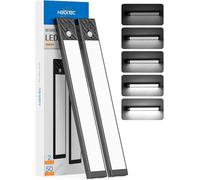 HIBOITEC 50LED Luci Armadio con Sensore, Dimmerabile Luce Led Sottopensile, Ricaricabile Lampada con Sensore di Movimento, Magnetica Adesiva, Senza Fili Luci per Armadio (Luce Bianca Fredda, 25,5cm)