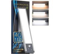 HIBOITEC Led Sottopensile Cucina 3 Colore, Dimmerabile Luce Armadio Led con Sensore di Movimento, Batteria USB Ricaricabile Luci per Armadio Cucina Scale Soggiorno Bagno Camere da Letto (1 Pezzi)