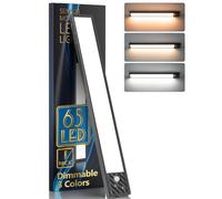 HIBOITEC Luce Armadio LED Ricaricabile da 65LED con Sensore di Movimento,3 Colori 3 Modalità Luci Led Senza Filo,2500mAh Luci Led Cucina Facile installare per Cucina,Armadio (Nero)