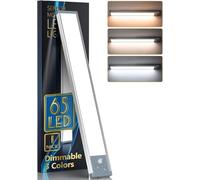 HIBOITEC Luce Led Sottopensile 3 Colore, 350 Lumen 2500mAh Dimmerabile Luci Armadio Led con Sensore, USB Ricaricabile Luci Armadio, Magnetico Lampada Sottopensile Cucina, Durevoli (1 Pezzi)