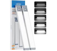 HIBOITEC Luce Led Sottopensile, 50LED Luci Armadio con Sensore, Dimmerabile Barra Led Sottopensile, USB Ricaricabile, Magnetica Adesiva, Senza Fili Luci per Armadio (Luce Bianca Fredda, 25,5cm)