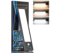 HIBOITEC Luci Armadio LED,40 LEDs Luce Armadio Led con Sensore di Movimento,1500mAh USB Ricaricabile Luci Led Senza Filo Per Scale, Camere, Corridoi, Armadi, Cucine (22.5CM, 3 Temperature di Colore)
