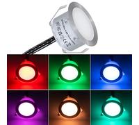 HIBOITEC RGB Faretti Esterno LED Colorati Incasso, Luci Terra IP66 Impermeabile Esterno Faretti da Pavimento, Ø42MM 12V Led Pavimento per Prato Giardino Piscina Cortile Illuminazione