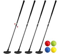 Hiboom Confezione da 4 putter da golf per uomini e donne a due vie con 4 palline da golf, lunghezza regolabile, putter per bambini, per destrorsi o mancini, per bambini adolescenti e ragazzi (colore