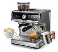 HIBREW Macchina per caffè espresso H7 con smerigliatrice, bacchetta a | 20 Bar PID Estrazione, Caffettiera Compatta per la Casa - Latte, Cappuccino, Americano & Barista Coffee, Acciaio Inox