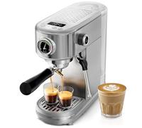 HIBREW Macchina per caffè espresso programmabile, H10B, acciaio inox spazzolato, temperatura regolabile e volume tazza, pulitore a vapore per montalatte