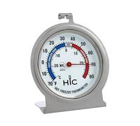 HIC Harold Import Co. 29005 HIC - Termometro per frigorifero e congelatore, grande 6,3 cm, facile da leggere, con guida sicura per la temperatura, in acciaio inox