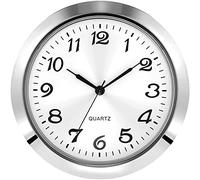 Hicarer 2-1/8 Pollici (55 mm) Orologio al Quarzo Inserto, Lunetta in Argento, Copertura di Metallo Zinco-lega, Numerale Araba, Faccia Bianca (Argento)