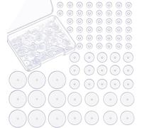 HICARER 200 Orecchini Silicone Posteriori 3/5/ 7/9 mm Disco Perforante Trasparente per Piercing Bump Patch di Supporto del Lobo Orecchio per Stabilizzare Dischi di Plastica Cuscinetti, 4 Misure