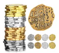 HICARER 35 Pezzi in Metallo Pirate Coubles Repliche Spagnole Tesoro Pirata Giocattoli per Monete per Decorazioni per Bomboniere, Bronzo, Bronzo Antico Rosso, Oro Antico e Argento Antico