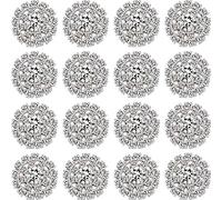 HICARER Abbellimenti con Strass Bottone in Cristallo a Fiore Flatback da 19 mm Bottoni in Argento per Gioielli Fai-da-Te Decorazioni Nuziali Inviti per Bouquet da Sposa Accessori (50 Pacchi)
