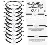 Hicarer Braccialetto con ciondolo a forma di pallavolo, regolabile, in tessuto, con ciondolo a forma di softball, regalo per giocatori di squadra di pallavolo