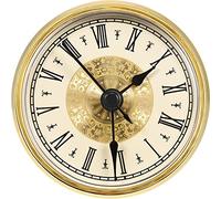 Hicarer Orologio con numeri romani da 70 mm, con finiture dorate, movimento al quarzo