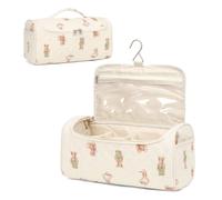 HICARRY Airwrap Borsa da viaggio grande per Airwrap styler e accessori per capelli con fiori, porta asciugacapelli, beauty case da appendere, Coniglio beige, Cartoon Floral
