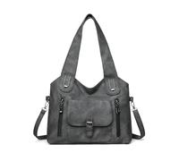 HICARRY Borsa a tracolla da donna retrò, grande in pelle PU, borsa a tracolla Hobo Bag Desigual Y2k, vintage, per viaggi, ufficio, lavoro, grigio scuro