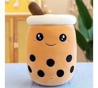 HICAS Bubble Tea Peluche a Forma di Cartone Animato,Divertente tè al Latte,Tazza da Tè,Giocattolo per Bambini,Regalo di Compleanno,24 Cm, Marrone 1