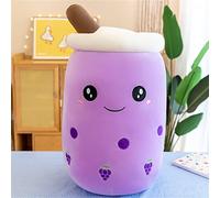 HICAS Divertente giocattolo per tè alle bolle, cartone animato, divertente bambola per tè al latte, cuscino per compleanno (50 cm, viola 1)