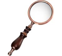 Hiceeden Lente d'ingrandimento antica 10x, in ottone, con manico in legno, lente d'ingrandimento decorativa per lettura, regalo vintage per anziani, anziani