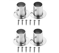 Hicello 4 pezzi di flange in acciaio inossidabile per armadio, tubazione, supporto e staffa, connessione tra tubi, porta abiti - 25mm