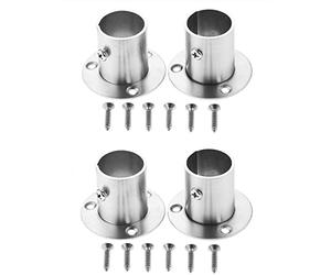 Hicello 4 pezzi di flange in acciaio inossidabile per armadio, tubazione, supporto e staffa, connessione tra tubi, porta abiti - 25mm