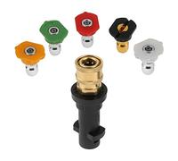 Hicello Adattatore a connessione rapida da 1/4" con 5 ugelli spray per idropulitrice compatibile con Karcher, adattatore a sgancio rapido per idropulitrice K-Series K2 K3 K4 K5 K6 K7 accessori per
