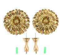 Hicello Coppia di fermatende a forma di margherita, stile vintage, ganci da parete in stile francese, colore oro