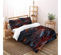 HICENST Scorpione Lava Set Di Biancheria Da Letto Per 3 Pezzi Con Stampa 3D Animal Theme Wildlife Incluso Copripiumino Con 2 Federe in Microfibra Morbida E Leggera Double(200x200cm)