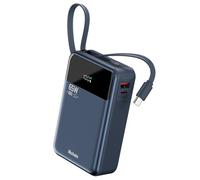 Hichain Power Bank iPhone 65W Ricarica rapida 20000mAh Caricabatterie portatile Display LED Cavi integrati USB C in&out Compatibile con iPhone serie 17/16/15/14/13, Vision Pro, Samsung, MacBook, ipad