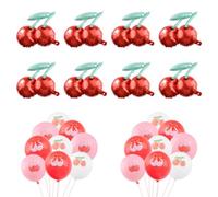 HICOHAND Decorazioni per palloncini a forma di ciliegia, 26 palloncini a forma di ciliegia, colore rosso e rosa, in Mylar, decorazione per feste di compleanno, baby shower, decorazioni per la casa