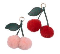 HICOHAND Portachiavi in peluche a forma di ciliegia, 2 pezzi, con ciondoli a forma di ciliegia, ciondoli per borse, ciondoli per borsa, per donne e ragazze, regalo di compleanno e San Valentino