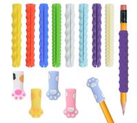 HICOHAND Set di 12 impugnature in silicone per matite, ergonomiche, per bambini e adulti, strumento sensoriale per scrittura a mano, ADHD, concentrazione, sollievo dall'ansia