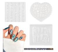 HICOHAND Stampi per unghie in gel a tema oceano 3D, 3 pezzi a tema oceano, strumenti di design per unghie in stile spiaggia, accessori decorativi per manicure