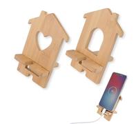 HICOHAND Supporto per telefono in legno, 2 pezzi, supporto per telefono da scrivania, angolo regolabile, supporto per smartphone per tablet e tutti i telefoni cellulari