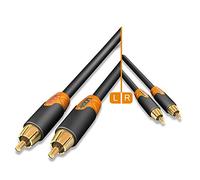 Hicon Ergonomic 0,75 m cavo RCA stereo 75 cm schermato | hie c2 C2 - 0075