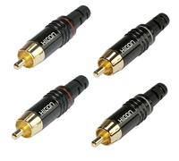 HICON Rca Spina 4er Set Bianco+Rosso Rca Audio Di Sommer Cavo HI-CM06 Ntl Rosso