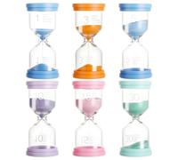 hicoosee 6 Pezzi Clessidra Bambini - Timer 1/3/5/10/15/30 Minuti - Clessidre Colorate Macaron per Apprendimento, Gioco, Studio, Bagno, Decorazione Casa e Ufficio