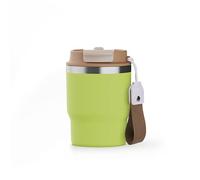 hicoosee Tazza Isotermica Verde Chiaro 350ml, Mug Termico a Doppia Parete in Acciaio Inox, Coperchio a Prova di Perdite, Ideale per Tè, Caffè, Bevande