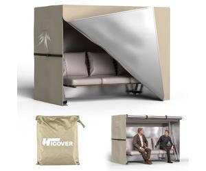 HICOVER Copertura per dondolo a 3 posti, impermeabile, resistente all'inverno, colore cachi