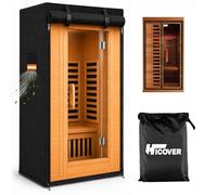 HICOVER Copertura per sauna compatibile con sauna OUTEXER per 2-3 persone, 600D resistente copertura per sauna in legno impermeabile, utilizzata sia all'interno che all'esterno a infrarossi con prese