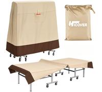 Hicover Copertura per tavolo da ping pong, 165 x 70 x 185 cm, impermeabile | Custodia protettiva in Oxford 600D per esterni e interni, colore cachi