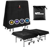 HICOVER Copertura per tavolo da ping pong 600D, universale, 2,3 x 1,5 m, impermeabile, resistente al sole, adatta a tavoli pieghevoli e piatti, nero, tessuto Oxford