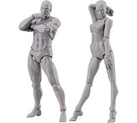 HiCOZZIE Modello del Corpo, Manichino Snodato per Artisti Figure Set Uomo + (Grigio)