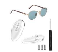 HiCycle2 Naselli per occhiali da sole Sostituzione per Prada Occhiali Kit di Riparazione Cuscinetti a vite Cuscinetti nasali in silicone, Argento, 16mm