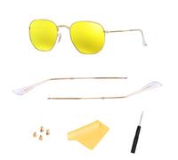 HiCycle2 Occhiali da sole tempio bracci di ricambio per occhiali da sole Ray-Ban RB3548N RB3447 RB3547N RB3647N, Titanio e nero