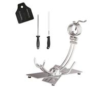 Hidalgo Supporto per prosciutto Afinox Base X in acciaio inox Primus + set coltello e chaira + regalo copri prosciutto