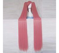 Hidan no Aria Kanzaki H Aria Rosa 120CM Parrucca da festa in costume sintetico lungo capelli sintetici + 2 Coda di cavallo + Cappellino parrucca Vocaloid Rosa